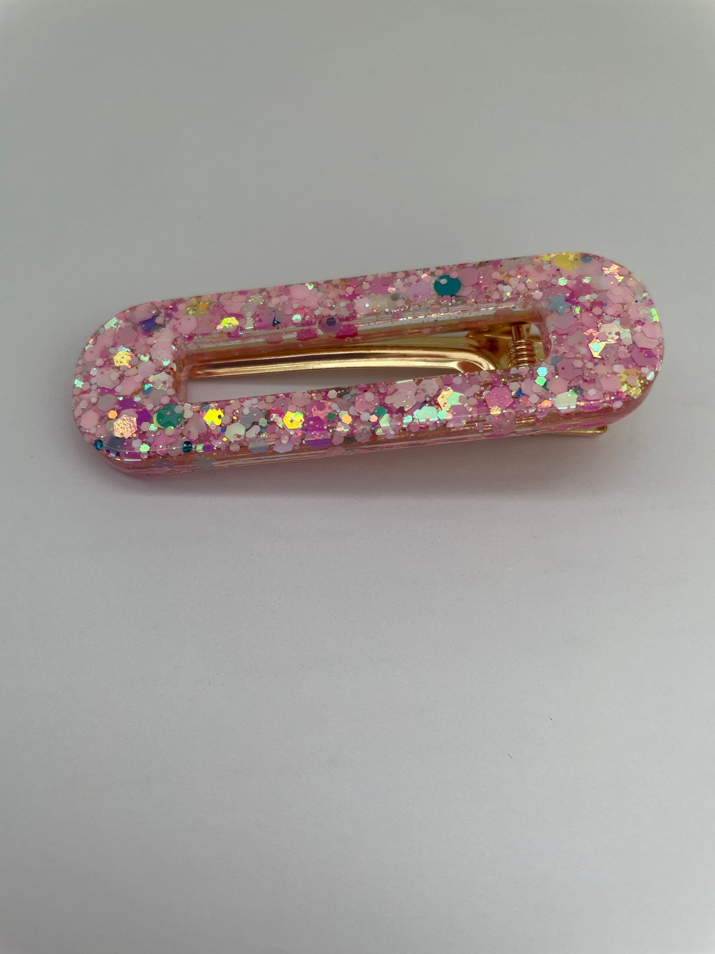 Barrette paillettes roses