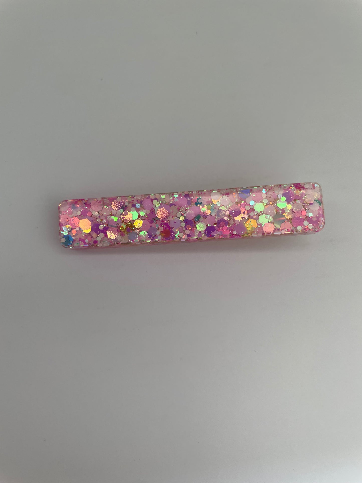 Barrette paillettes roses