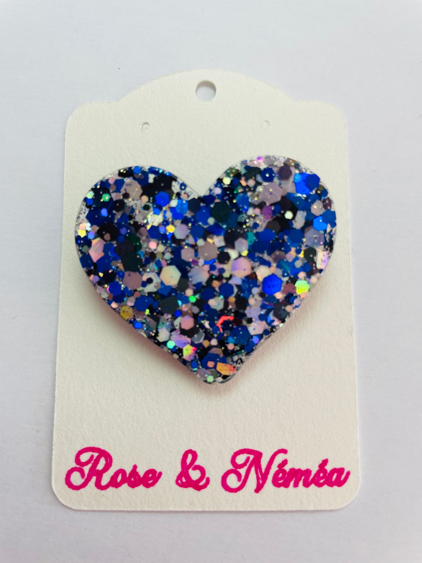 Grande broche cœur plat