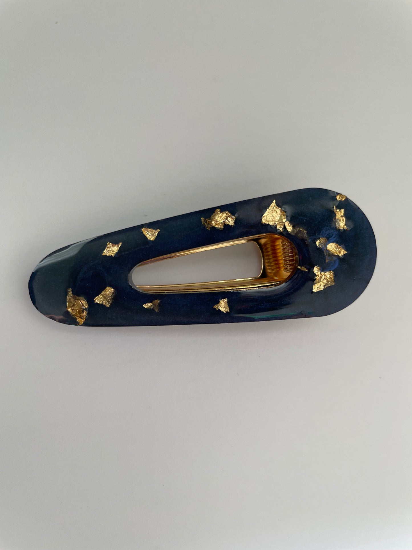 Barrette bleue / or