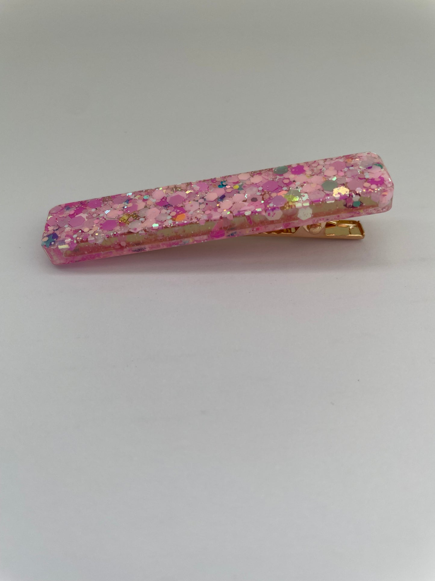 Barrette paillettes roses