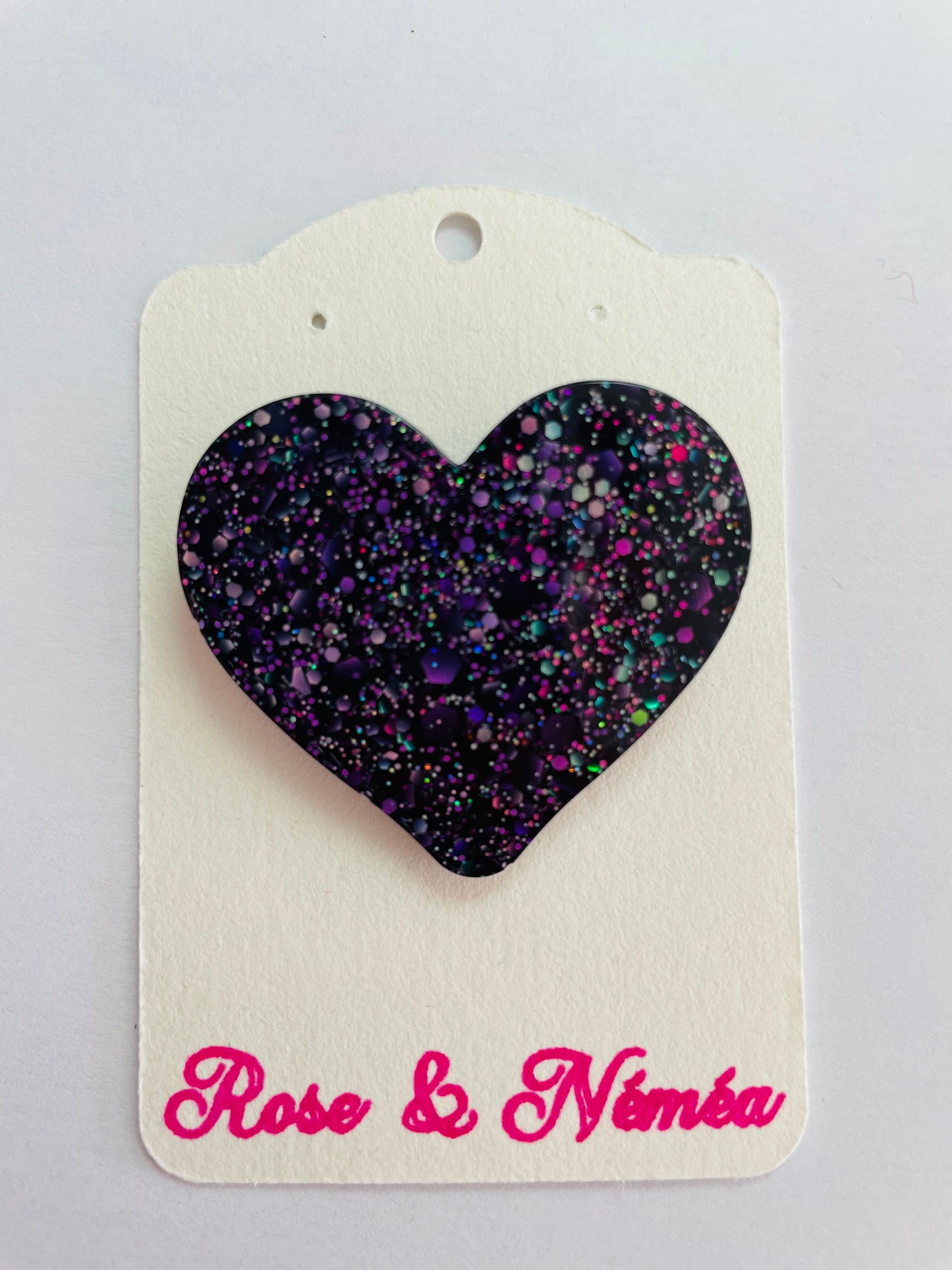 Grande broche cœur plat