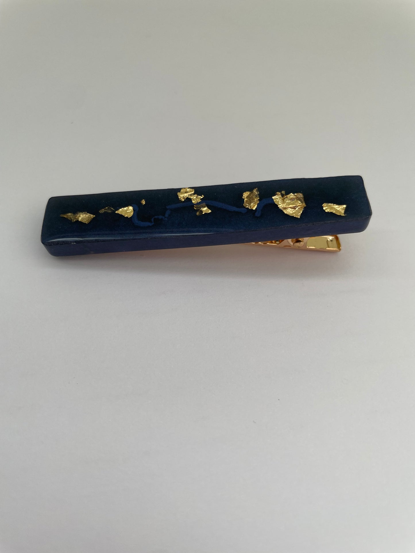 Barrette bleue / or