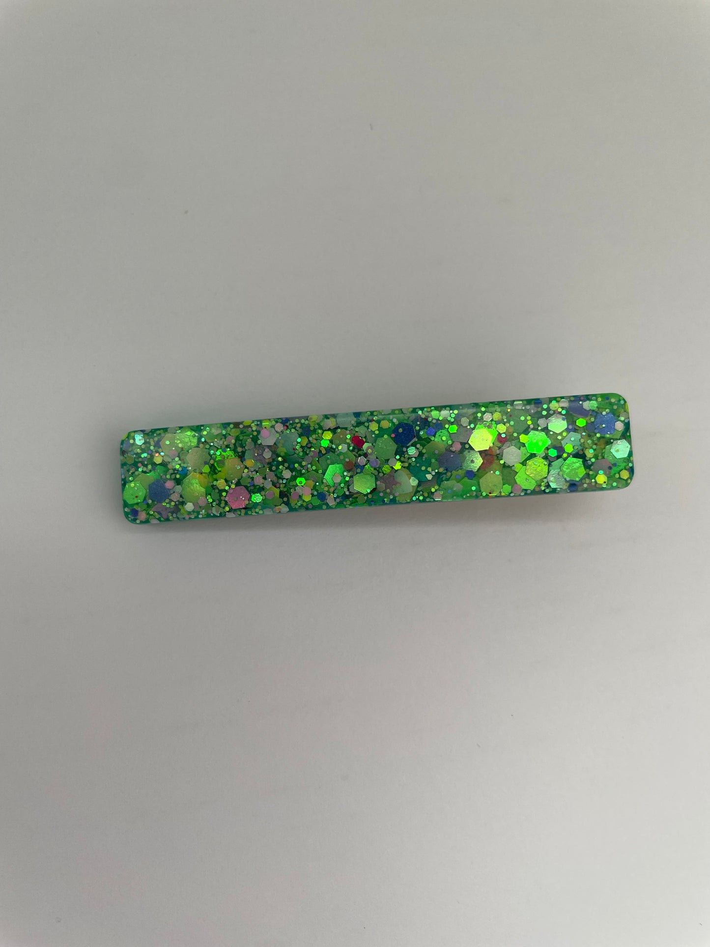 Barrette paillettes vertes