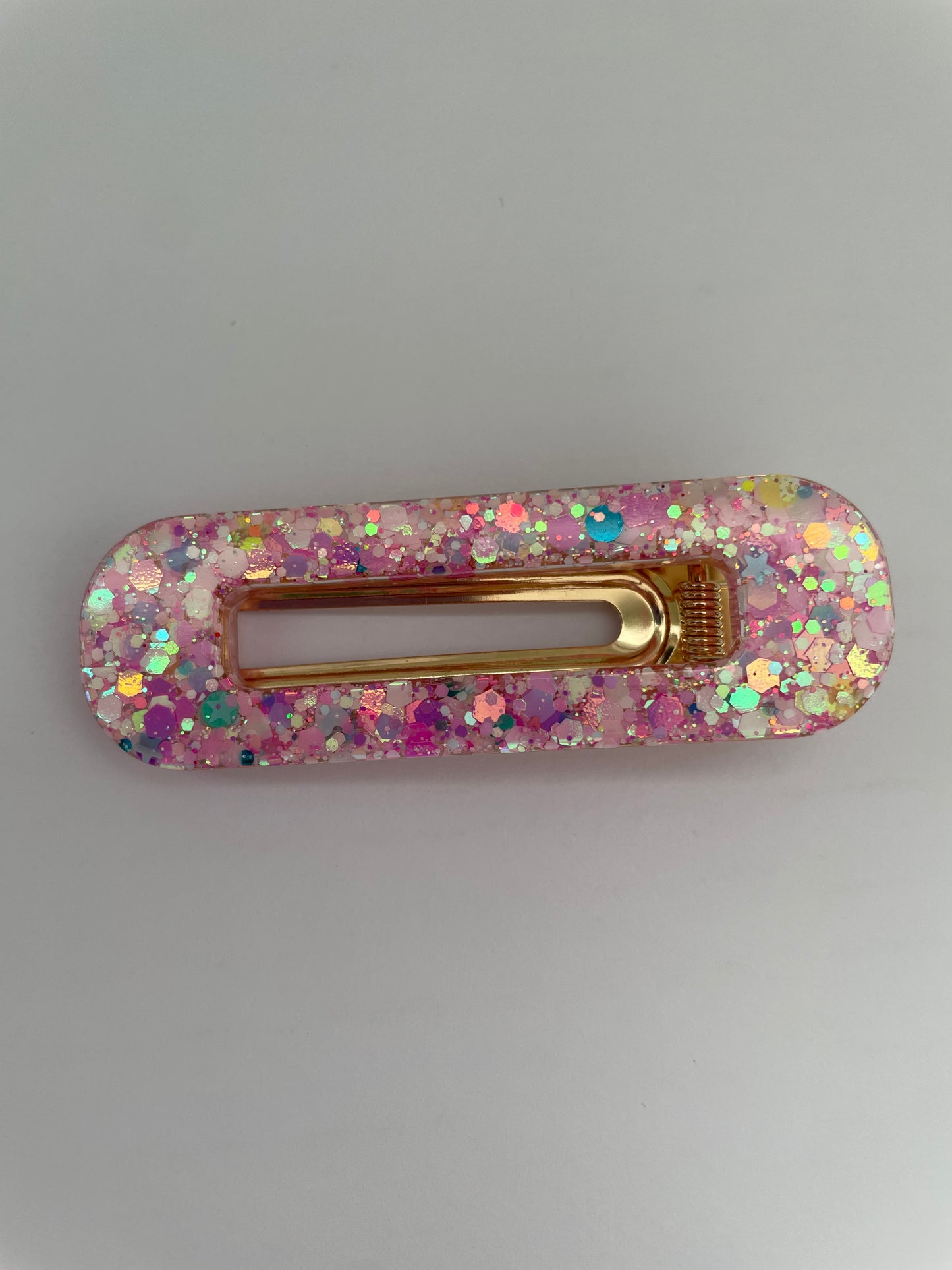 Barrette paillettes roses