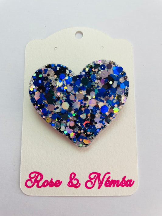 Grande broche cœur plat