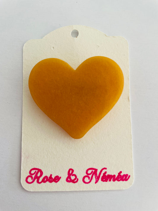 Grande broche cœur plat