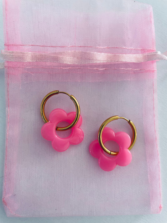 Boucles d’oreilles créoles en acier inoxydable avec pendentifs