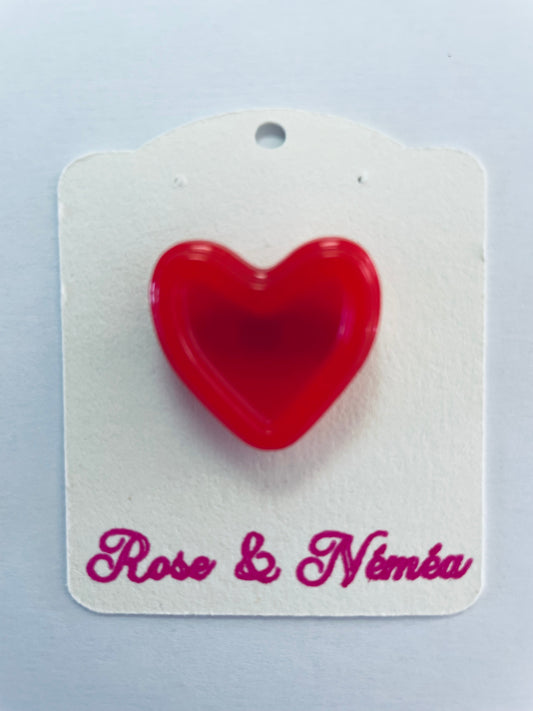 Broche cœur rouge