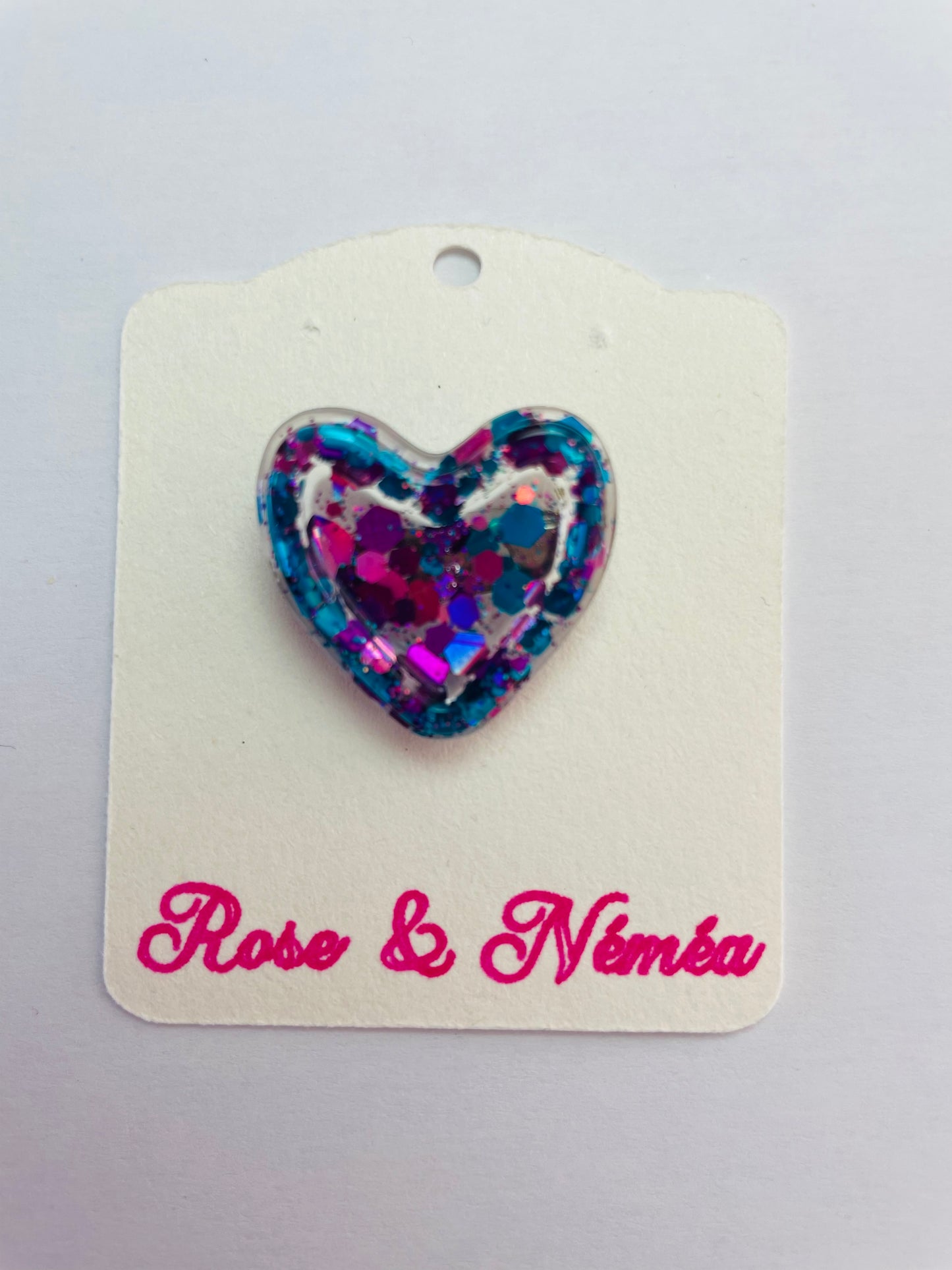 Broche cœur paillettes