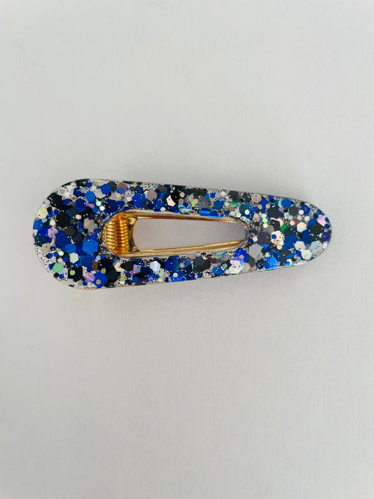 Barrette paillettes bleues