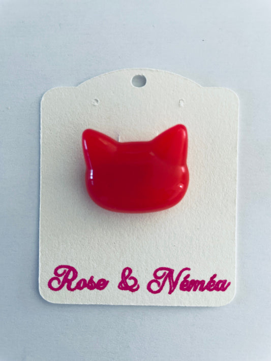 Broche chat rouge